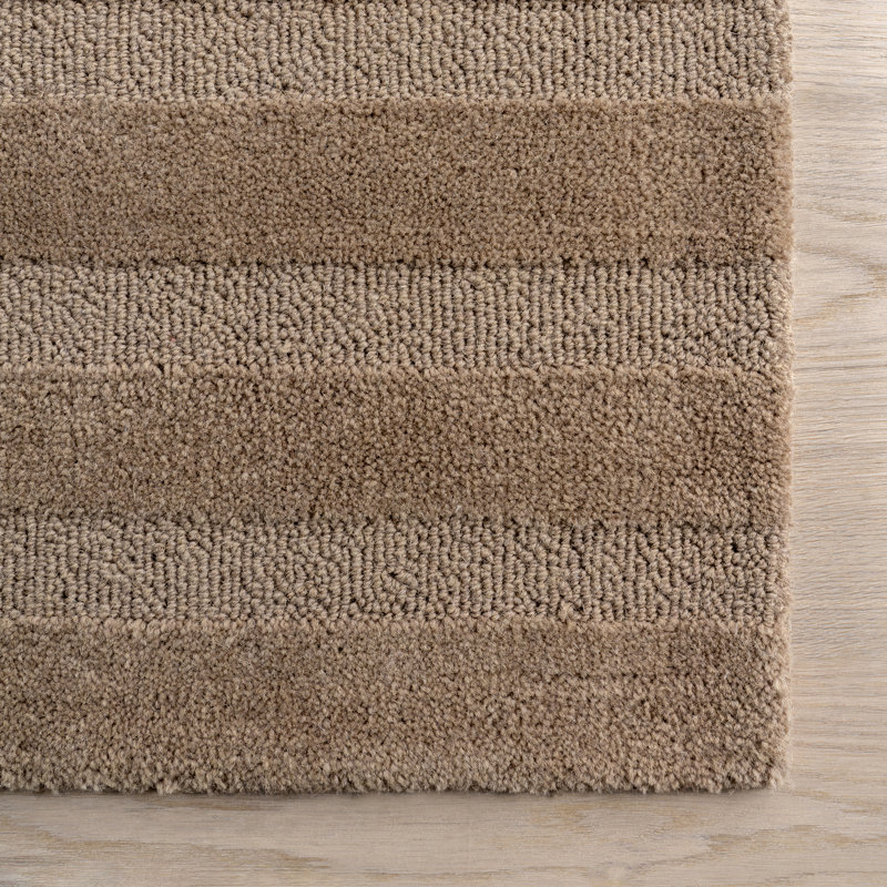 Vestry Brown Handmade Wool Tufted Stripe Area Rug