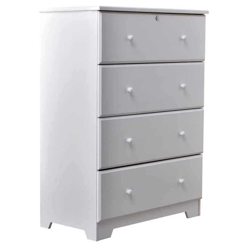 Commode 4 tiroirs Diarte, Blanc
