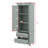 Tall Storage Cabinet, High-Quality Painted MDF, 3-Tier Upper Cabinet + 2 Drawers, Adjustable Shelf-136854796