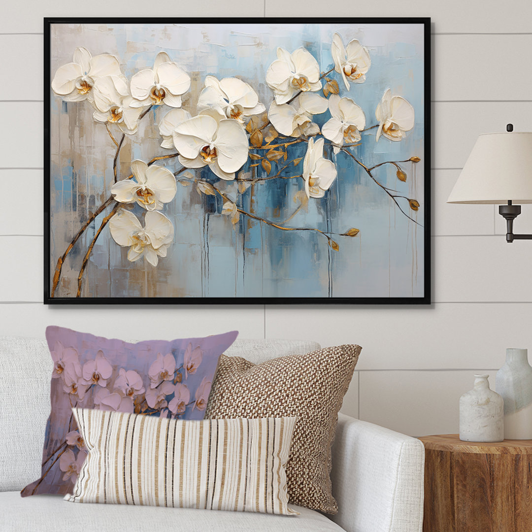 " Beige And Gold Orchid Floral Elegance " Design Art Overall 