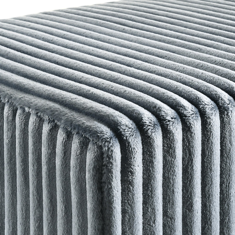 Banc rembourré en velours côtelé