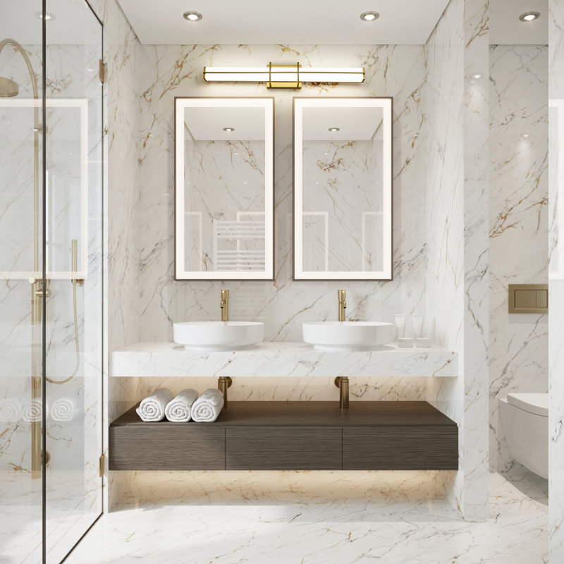 Klowie Dimmable LED Bath Bar, Modern Gold