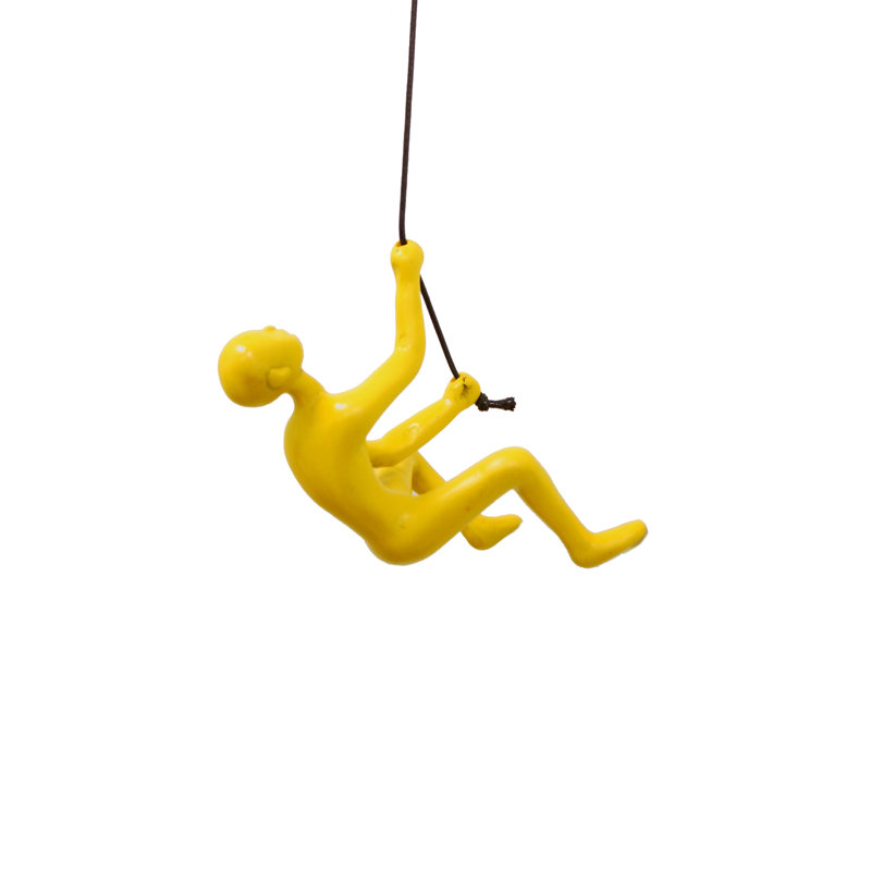 Billie-Jean Climbing Man Wall Art, Yellow