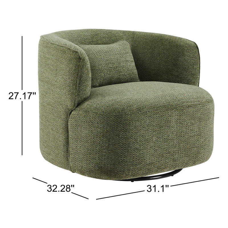 Olszewski CAL117 Compliant 31.1'' Wide Swivel Barrel Chairs（Set of 2）, Green
