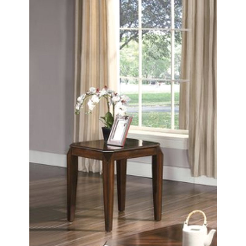 3 tables au style gracieux d'aspect noyer, tablette à café incorporée, tables de bout carrées, charmant motif de parquet, structure en bois de noyer élégant, caractéristique, corps attrayant