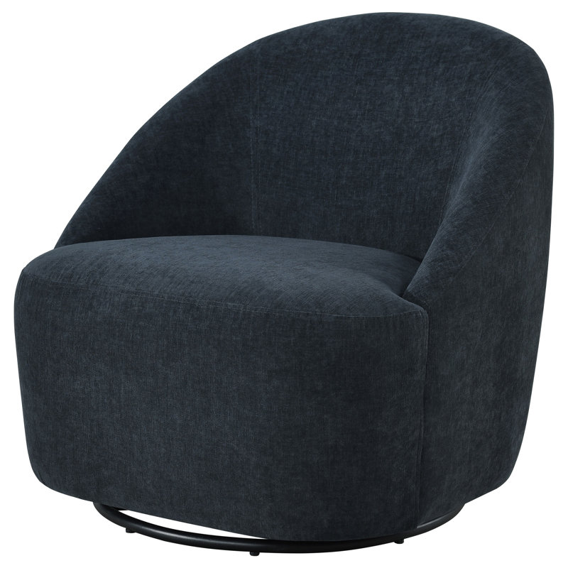 Leon Chenille Upholstered Swivel Accent Chair Beige, Black