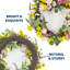 Couronne de printemps 24 po, couronne de porte tulipe lavande avec 2 bouquets décor maison de campagne-1603246291
