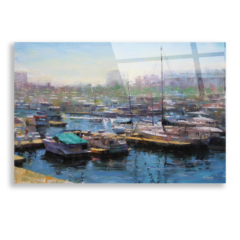 «Chicago Harbor» par Mark Lague, art mural en verre acrylique, H 16 po x l 24 po x P 0,2 po