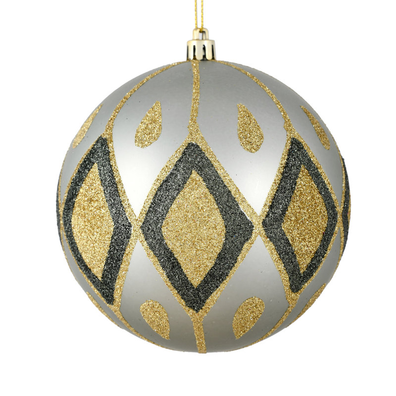 Ornement boule de diamant pailleté mat, Roche calcaire