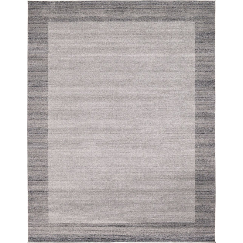 Tapis gris à motif géométrique Desdemona, Rectangle 10 pi x 13 pi