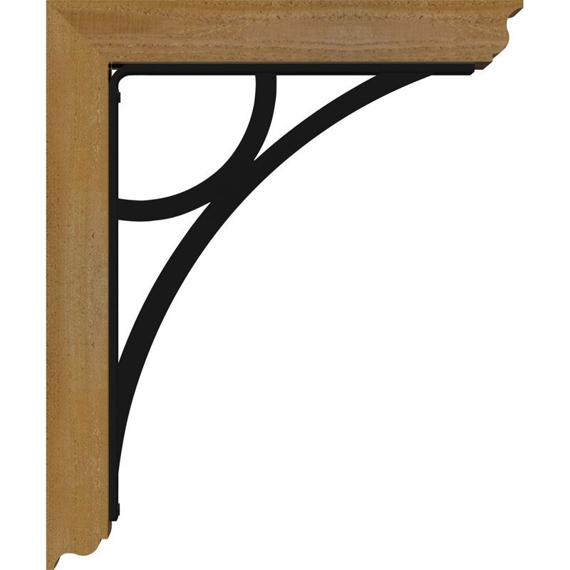 Triple support de fer Galveston, H 19 po x P 16 po, Cèdre rouge de l'Ouest l 4 po x T 2 po (sciage br