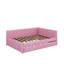 Lit plateforme tapissier double capitonné avec lit gigogne-2128177533
