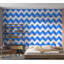 Murale pelez et collez de qualité supérieure - Motif à chevrons bleus-1729393028