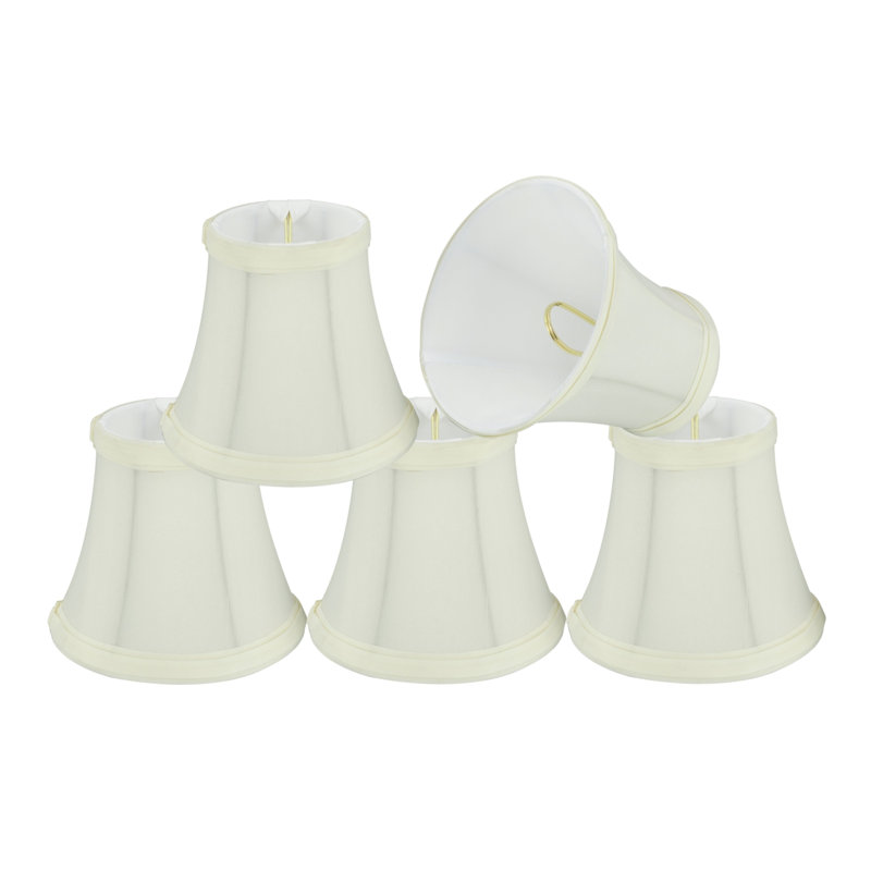 Abat-jour cloche candélabre en Similisoie H 4,5 po (attache) en blanc cassé