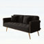 Canapé-lit convertible en velours noir ultra doux de 69,7 pouces avec garniture cloutée et coussin décoratif assorti pour plus de confort et de style
