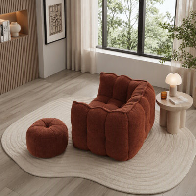 Fauteuil à billes Soft avec repose-pieds