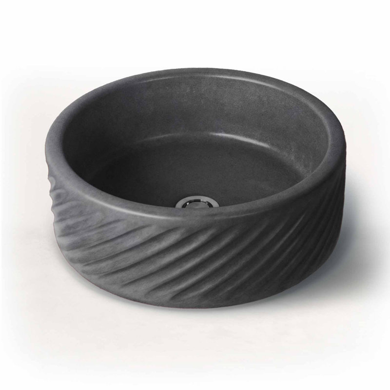 Newterra 14 in. L Bathroom Sink, Charcoal