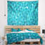 Tapisserie abstraite à motif fractal turquoise turquoise-28495548