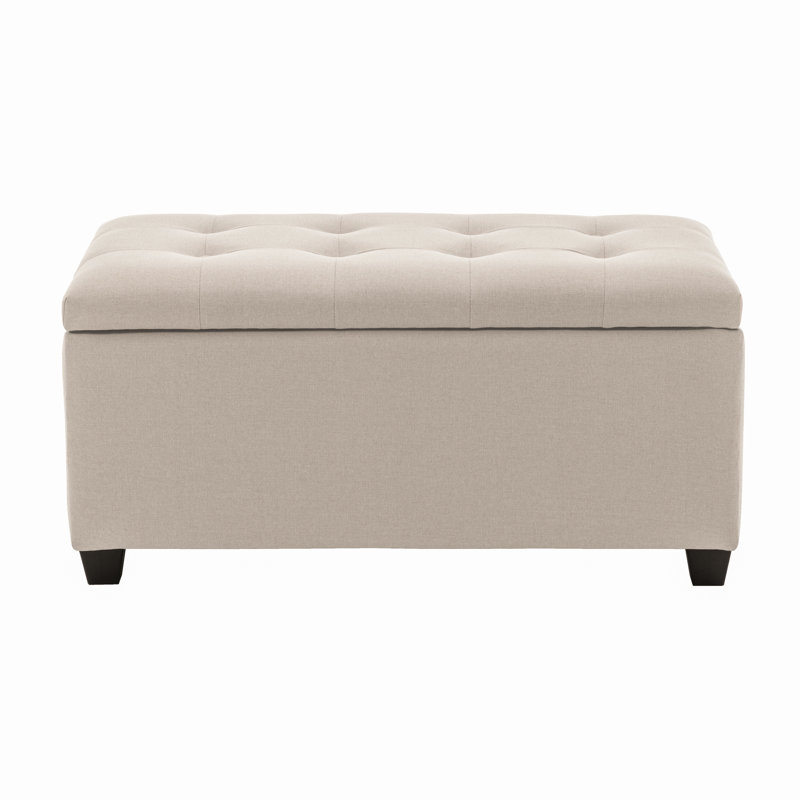 Banc de rangement en tissu Teodula, Beige