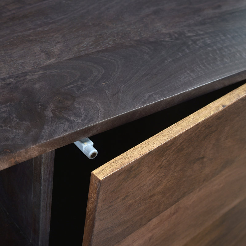 Tobin Media Console, Light Brown/Espresso/Black