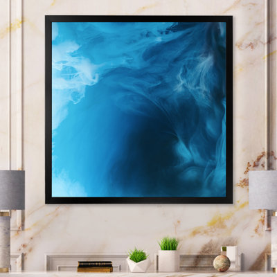 «Blue and Mixed Liquide II», impression d'art mural en bois moderne
