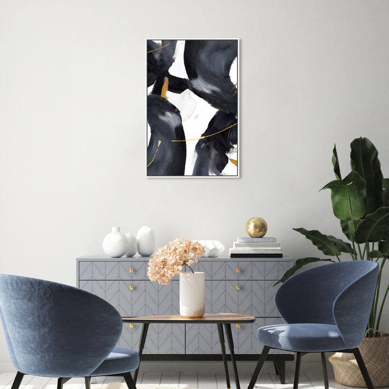 Amani 3 - Peinture sur toile, Toile avec cadre blanc, H 30 po x l 20 po