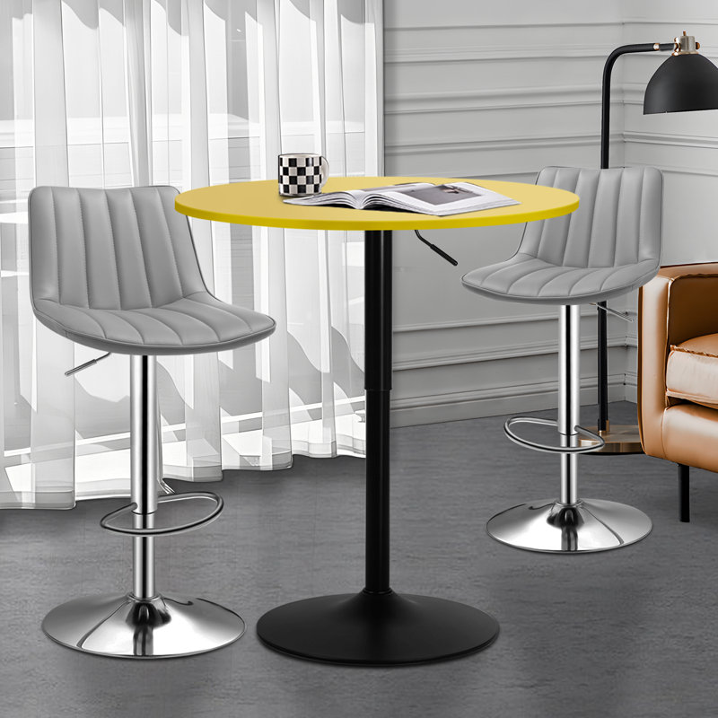Laylan 2 - Person Pedestal Dining Set, Yellow, Gray
