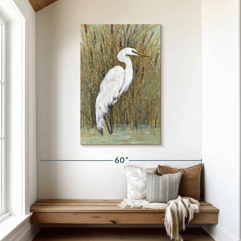 Brampt White Egret I, 45" H x 30" W