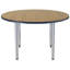 Table ronde thermofusionnée 48 po avec pieds réglables Super - chêne Pasadena / bleu marine / argent-131114598-131114600-131114602