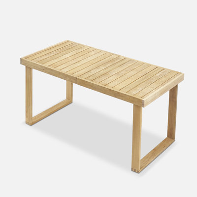 Wyhatt Rectangular Acacia Outdoor Dining Table , 59.1'' in. W 29.5'' in. D