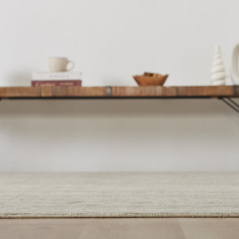 Luxe Wool Area Rug, Ivory/Beige, Rectangle 7'6" x 9'6"