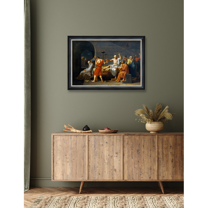La mort de Socrate par Jacques Louis David, peinture sur toile de coton Classic World Famous, Cadre photo noir