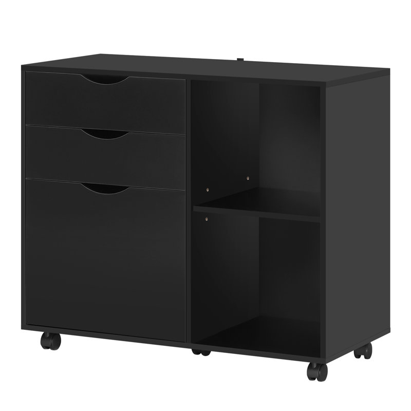 3 -Drawer Filing Storage Cabinet, Matte Black
