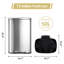 Stainless Steel Handle Kitchen Trash Can - 13L