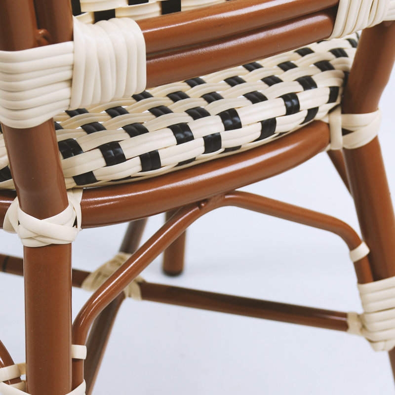 831 Series Bistro Side Chair, Dark Bamboo /Cream 