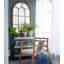 Grand miroir décoratif arqué 34 x 54,3 po avec cadre brun