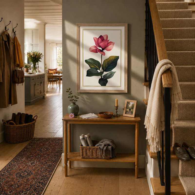 Magnolia Study Botanical - Framed Print, A4 - 29.7 x 21.0 cm, Oak