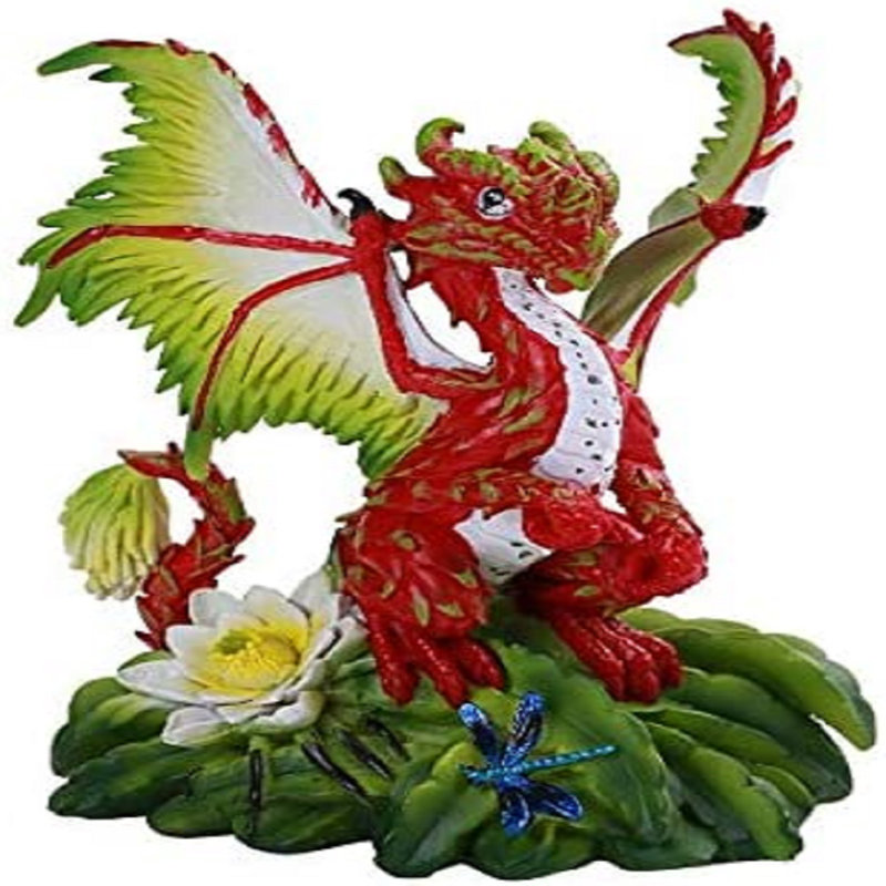 Figurine décorative en résine de dragon de fleurs pt dragon