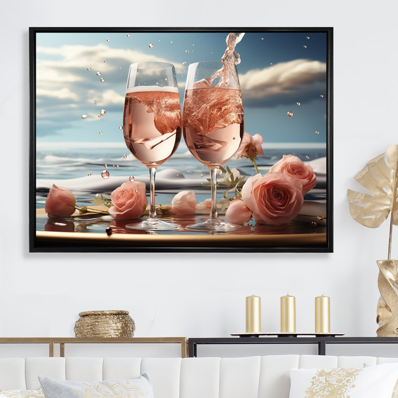 Bulles de rêves II sur toile, Cadre flottant noir, H 30 po x l 40 po x P 1,5 po