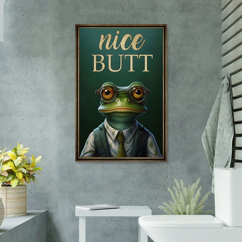 Une grenouille - jolie toile tendue avec toile tendue - grenouille, décoration de salon, décoration de salon vert