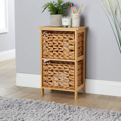 Almeer 2 Rattan Drawer Bamboo Storage Unit
