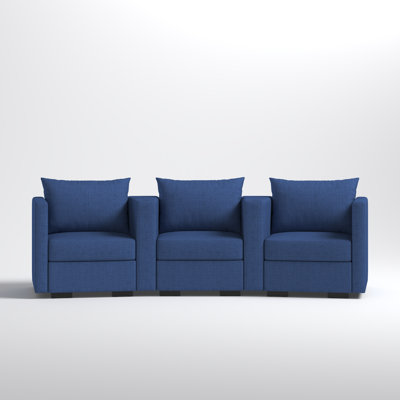 Malena Curved 3-Seater Modular Home Theater Seating – Premium Comfort With Built-In Cupholders