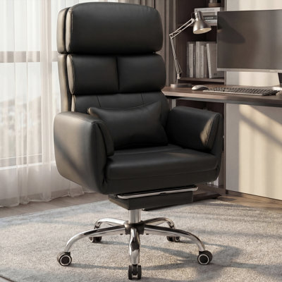 Edinson PU Leather Executive Chair with Adjustable Footrest Recliner
