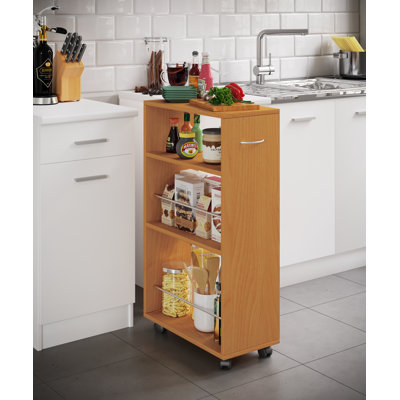 Quashun Wood Kitchen Cart