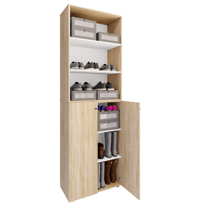 18 Pair Shoe Storage Cabinet, Sonoma Oak