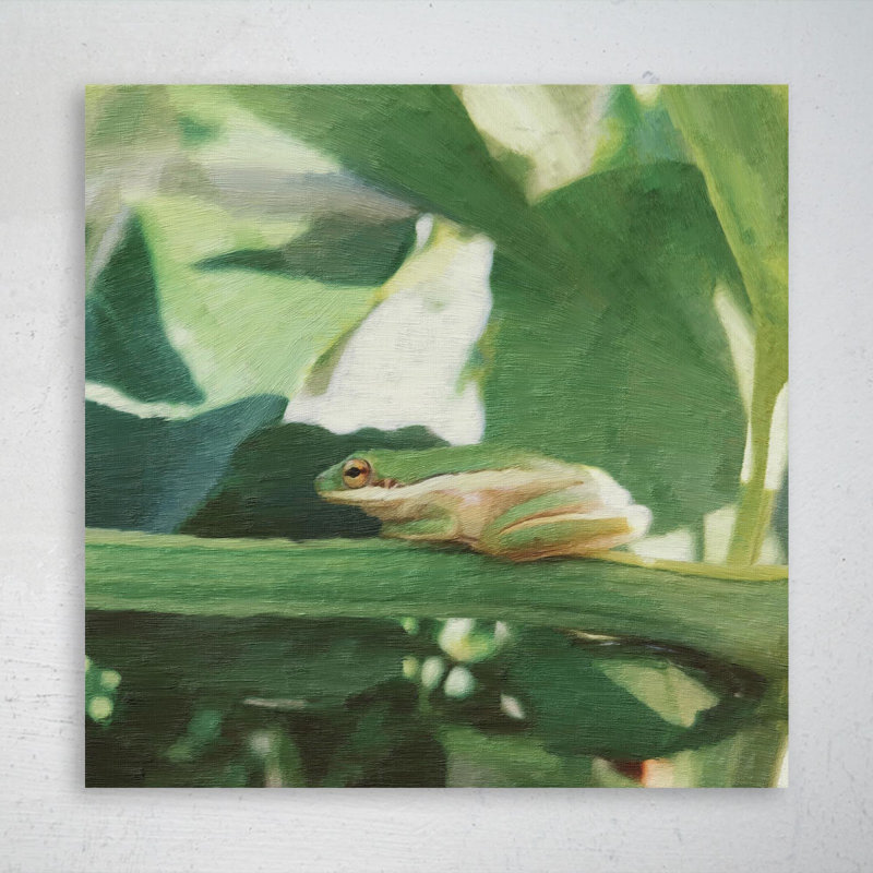 " Frog On Branch ", 32" H x 32" W