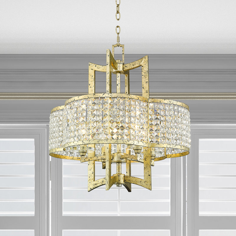 Belisle 4 - Light Geometric Chandelier, Winter Gold
