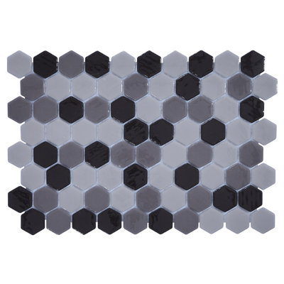 Glass Tile Love Love 11 in. X 16.325 in. Hexagonal Glass Mosaic Tile (10.76 sq. ft./case) 1010157110, Ideal for Kitchen Tile, Backsplash Tile, Bathroom Tile, and Pool Tile