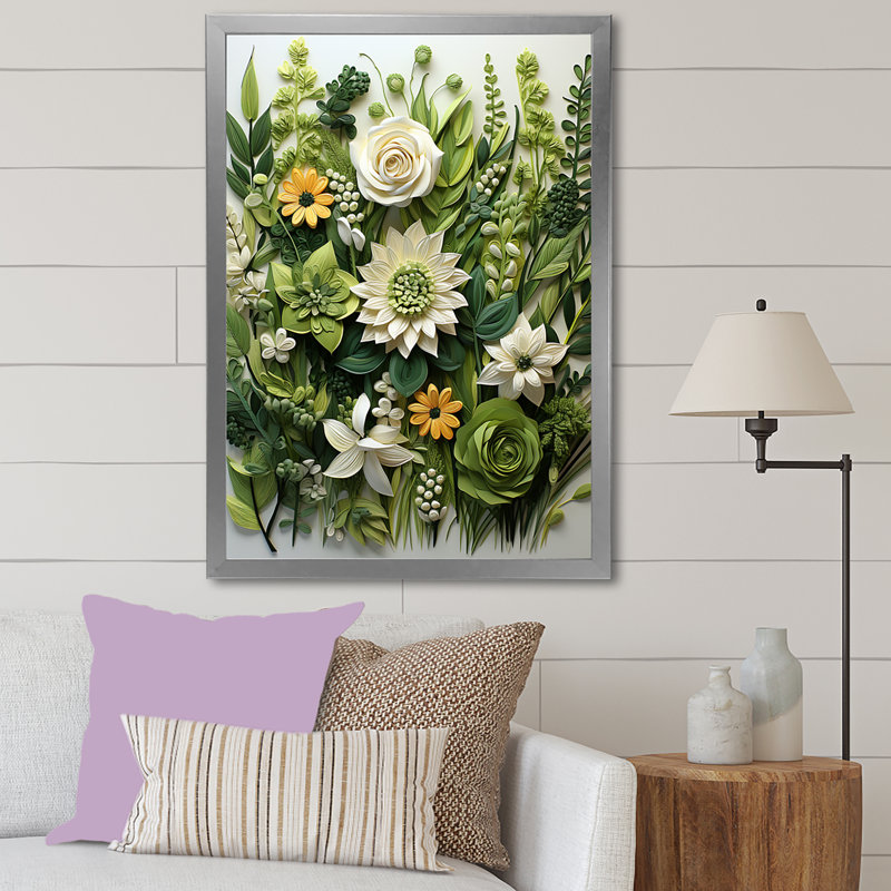 Blossuming Herbs Dream, reproduction d'art sur toile, H 40 po x l 30 po x P 1,5 po, Cadre simple argenté