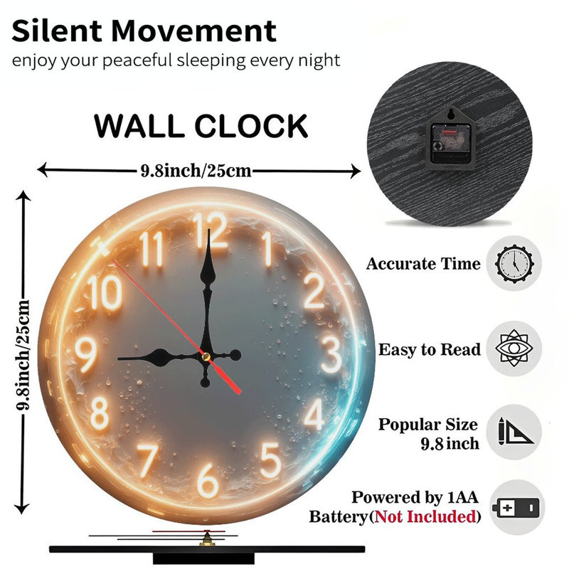 Neon Clock Wall Decor Modern Home Decor